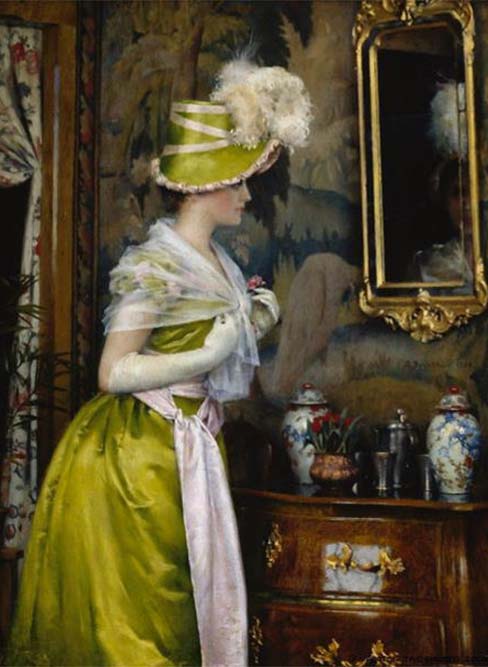 Painting - The Mirror - Gunnar Berndtson, 1889