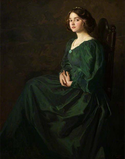 Painting - The Green Gown - Thomas Edwin Mostyn, 19th Century
