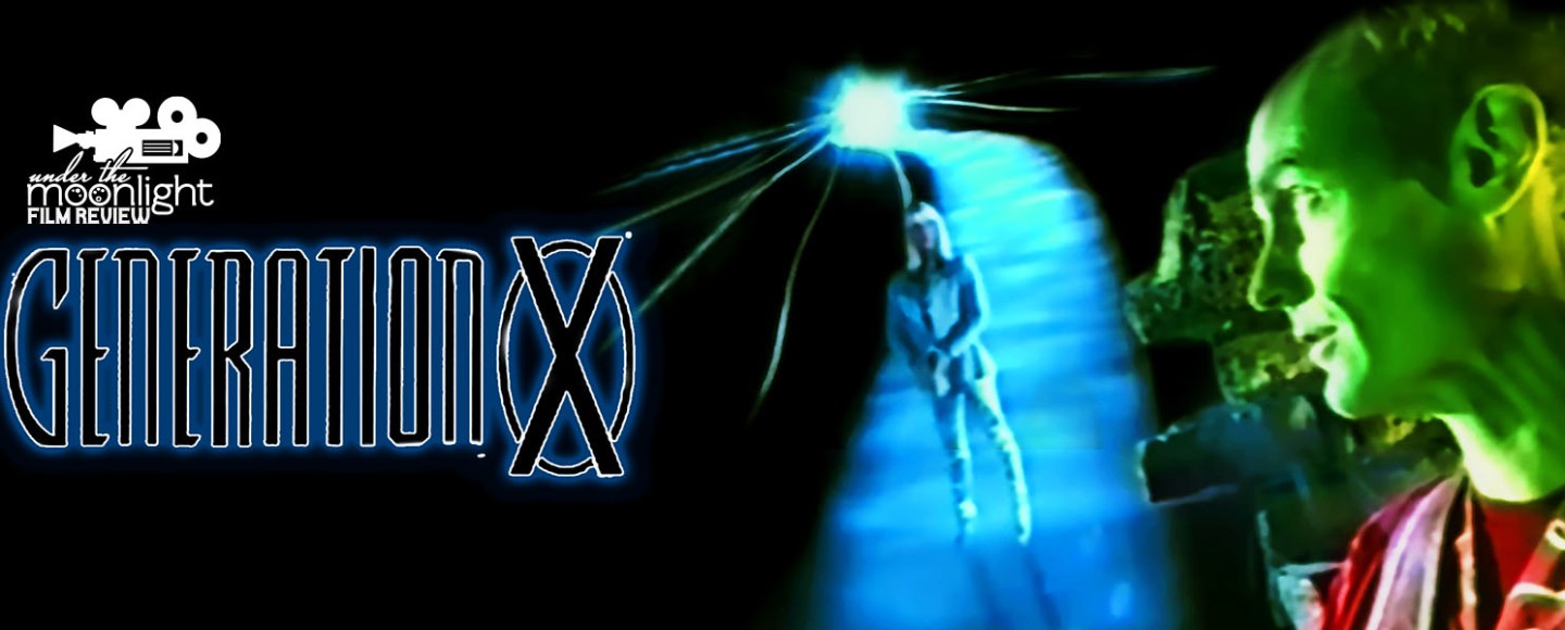 Man in green light looks at woman in a dream realm.