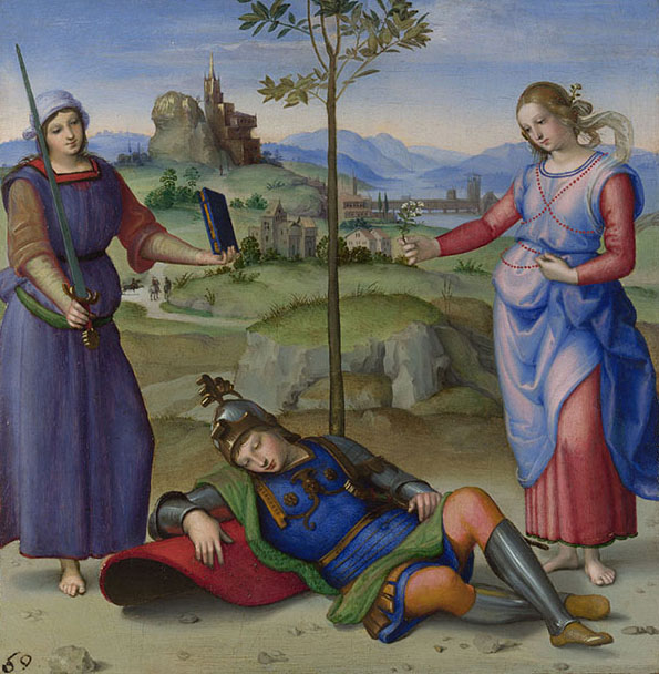 Painting of Raphael, An Allegory Vision Of A Knight, c. 1504