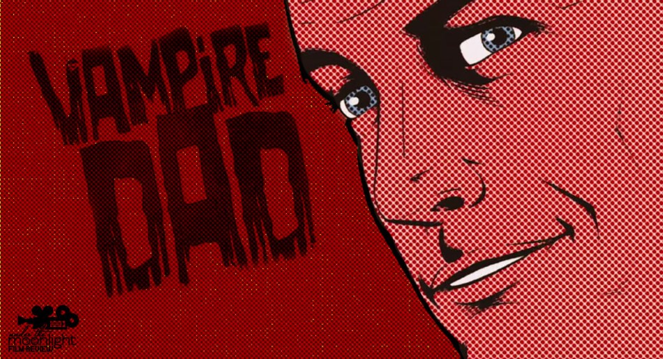 A comic book illustration of the vampire dad.