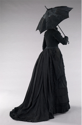 Widow’s weeds with black umbrella